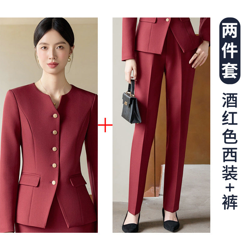 Suit Suit for Women Spring & Fall New Fashion Elegant Goddess Style Professional Wear Formal Wear Beauty Salon Jewelry Store Work Clothes