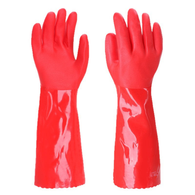 Extra Long, Fleece-Lined, Warm Winter Household Gloves for Kitchen, Dishwashing, Laundry, Cleaning, Puncture-Resistant, All-In-One Fleece Household Gloves