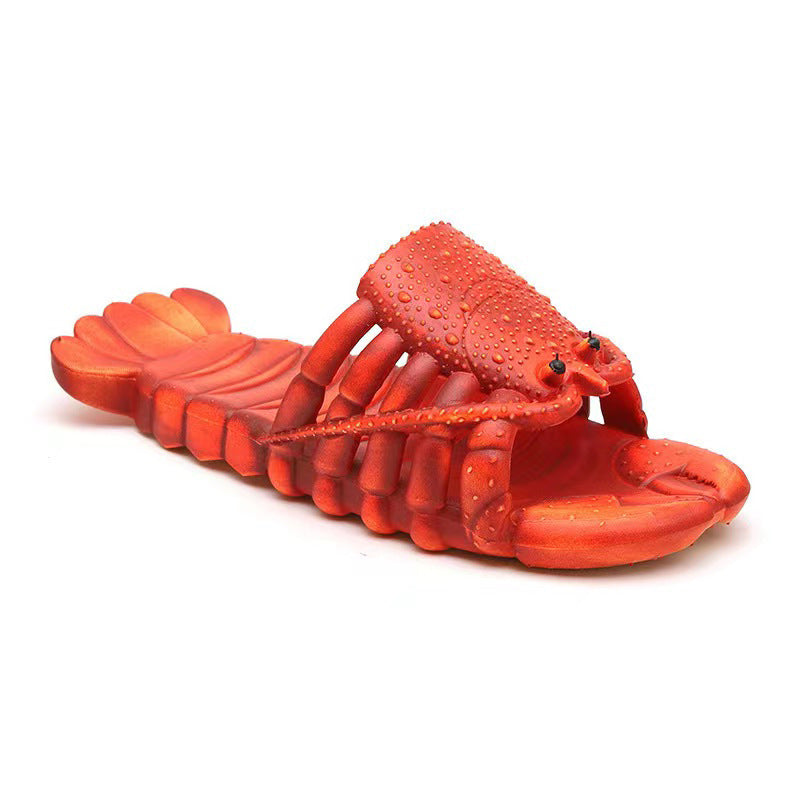 2025 New Personalized Slippers Summer Men and Women Couple Sandals Cartoon Crayfish Slippers Funny Beach Slippers