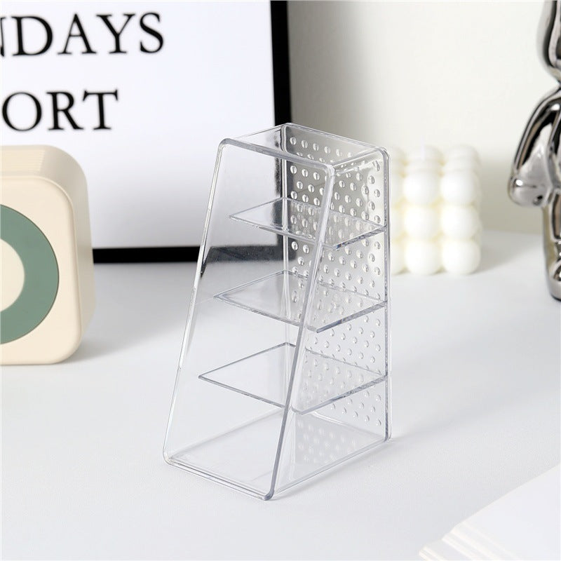 Desktop Cosmetics Storage Box, Dressing Table, Skin Care Product Storage Shelf, Acrylic Dormitory Transparent Compartment Lipstick Box