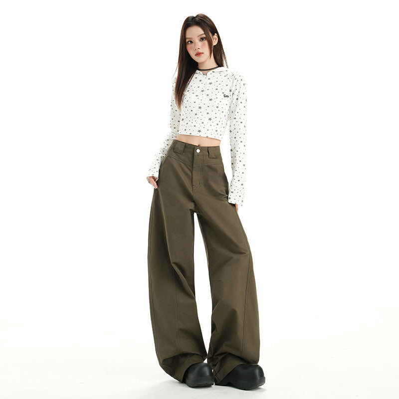 Raccoon House # Wizard of oz 2025 Early Autumn New Fashion High-Waisted Casual Versatile Cargo Pants Women's Casual Jeans