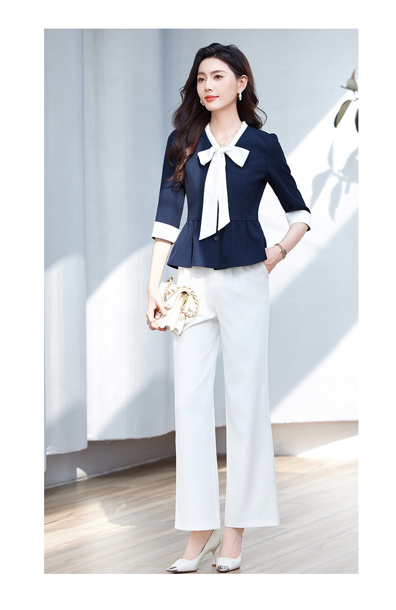High-End Elegant Professional Interview Suit Fashion Age-Reducing Petite Fashion Suit Height-Enhancing Workwear Pants for Women