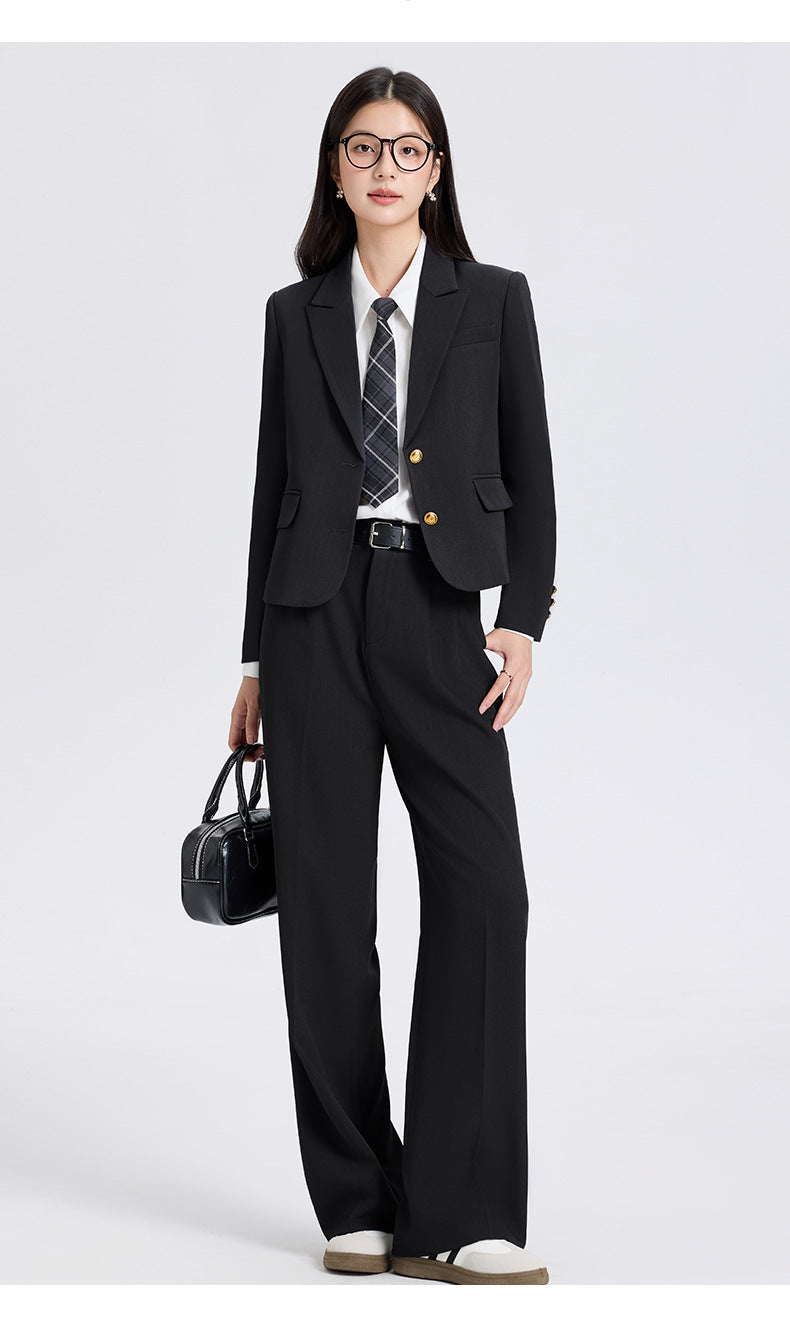 Cross-Border Gray Blazer for Women, New Spring and Autumn Professional Formal Suit, Short Blazer for College Students, High-End Feel