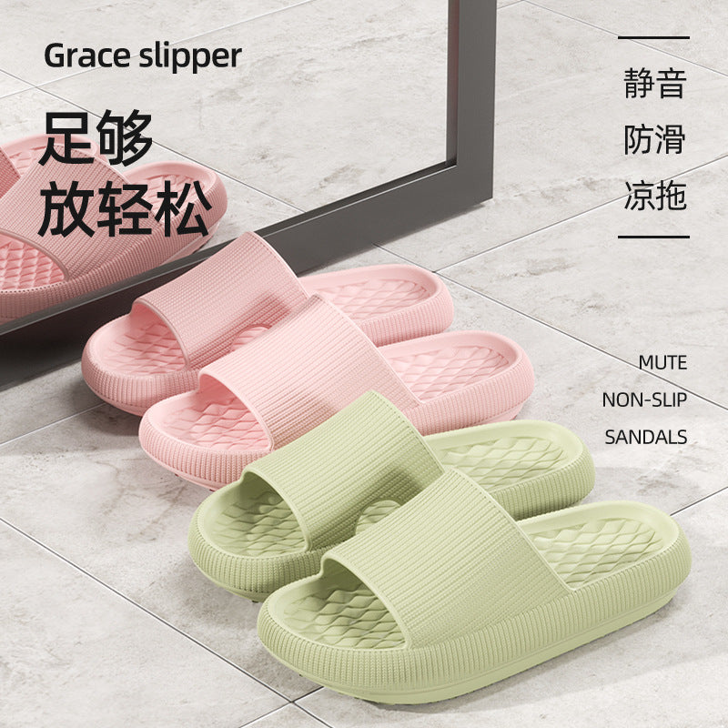 Women's summer ins indoor home EVA bathroom dormitory thick bottom non-slip couple summer slippers men can wear outside