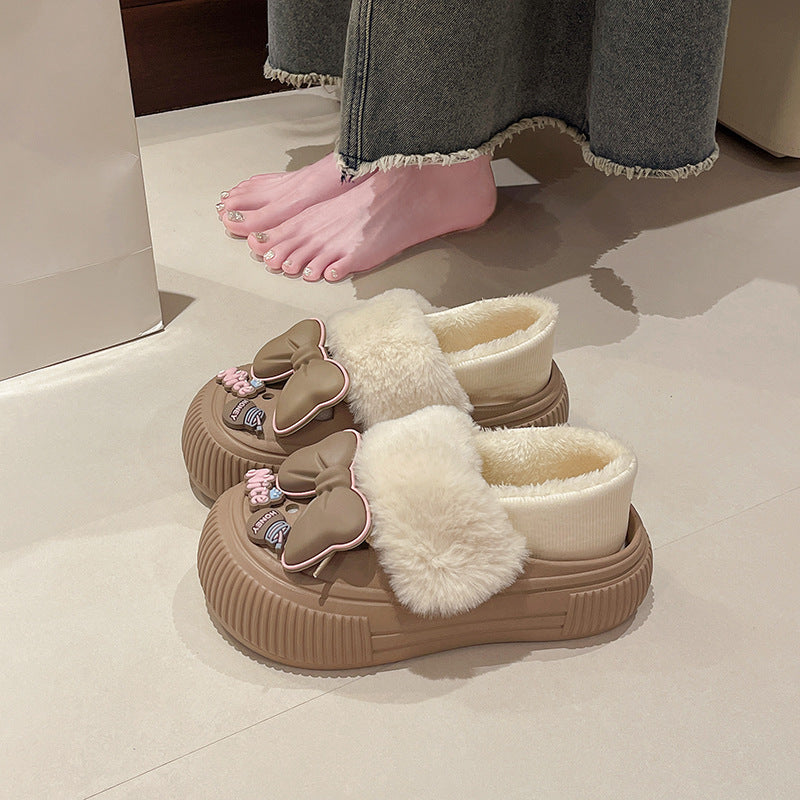 Detachable Cotton Slippers for Women 2025, Comfortable Home Slippers, Cute and Warm, Closed-Back Plush Maternity Cotton Shoes for Autumn and Winter