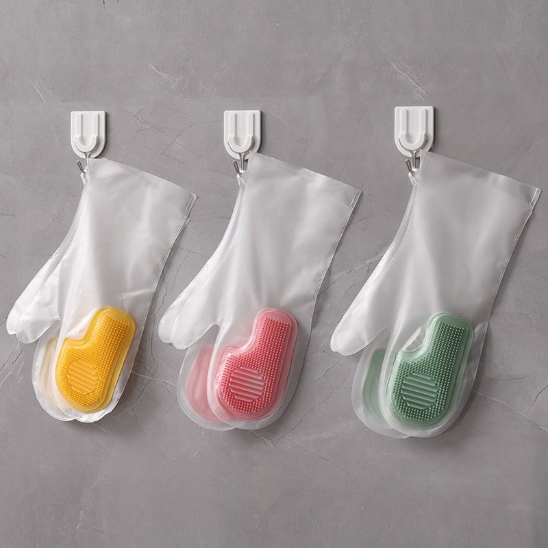 New multifunctional magic brush housework dishwashing gloves kitchen cleaning brush bowl waterproof durable waterproof non-slip wholesale
