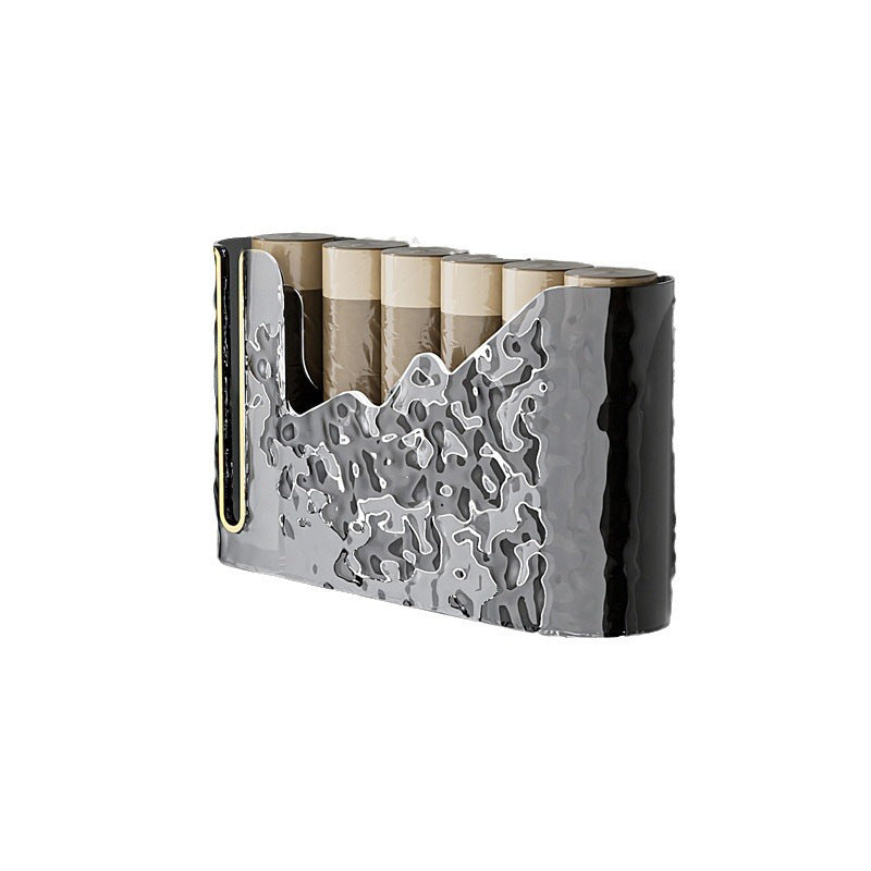 Household Glacier Pattern Garbage Bag Storage Box Punch-Free Storage Box Withdrawable Kitchen Garbage Bag Storage Rack