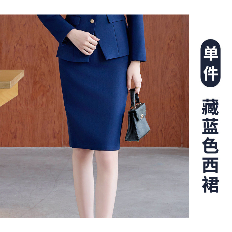 High-End Spring & Fall Hotel Front Desk Professional Wear Long-Sleeved Sales Department Reception 4S Store Sales Consultant Fashion Suit Suit