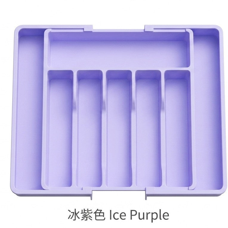 Retractable Lidless Cutlery Storage Box Kitchen Drawer 5-Compartment Knife and Fork Organizer Foreign Trade Oem Plastic Storage Tray