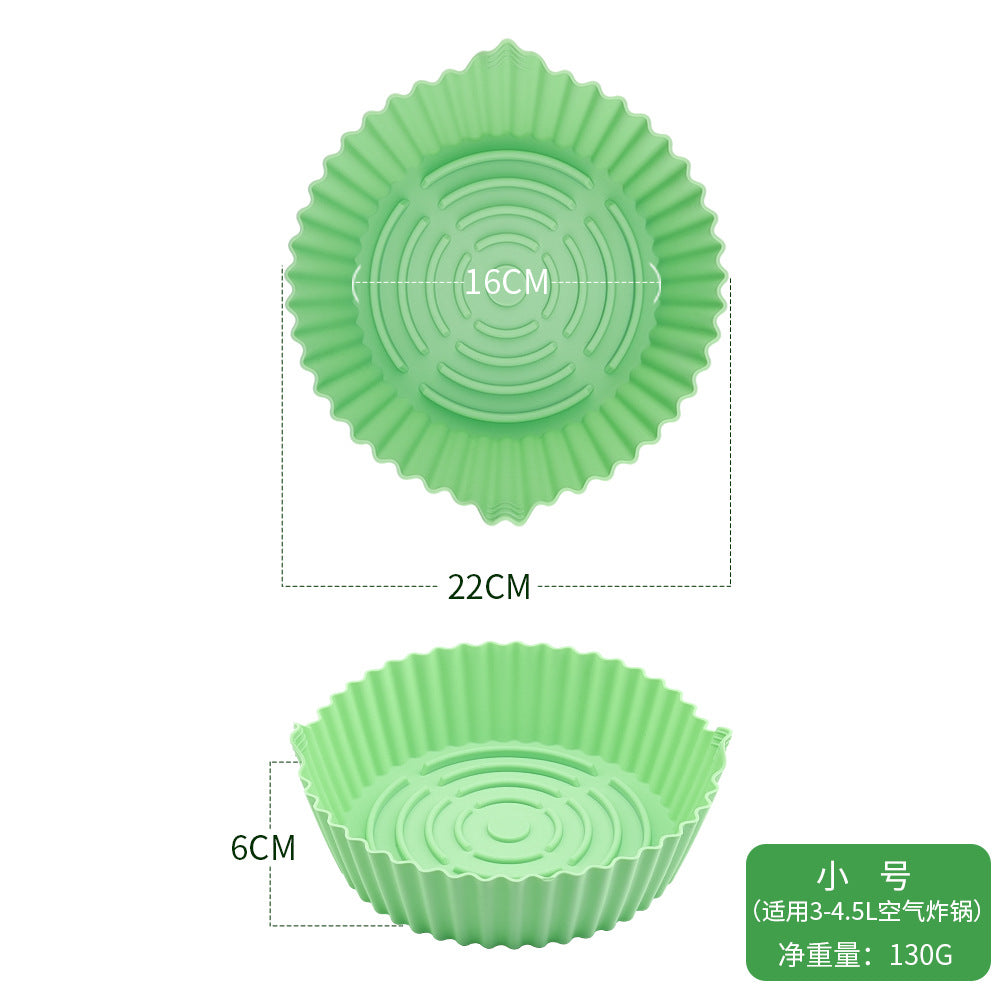 New Amazon Spot Air Fryer Easy to Clean Round Silicone Baking Pan Fryer Baking Pan Mat High Temperature Resistant Kitchenware
