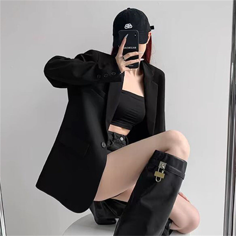 Light Luxury Small Suit for Women, 2026 Spring New Style, Gray Commuter Suit, Niche Design, Elegant Jacket
