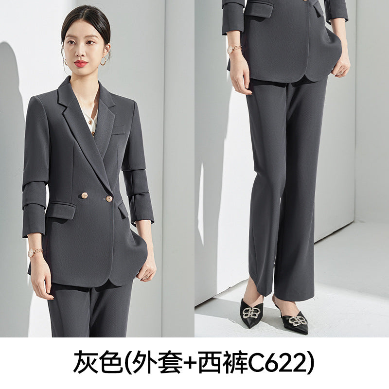 Gray Suit Women's Formal Wear 2025 New Spring & Fall Small High-End Elegant Professional Suit Work Clothes