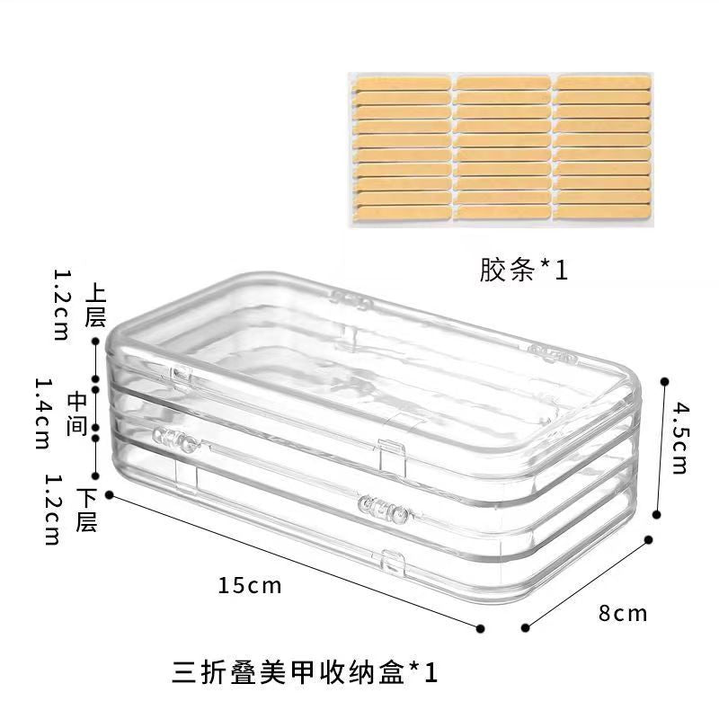Nail Salon Influencer Portable Wearable Nail Organizer Display Box 70% off Stack Nail Transparent Dustproof Jewelry Storage Box
