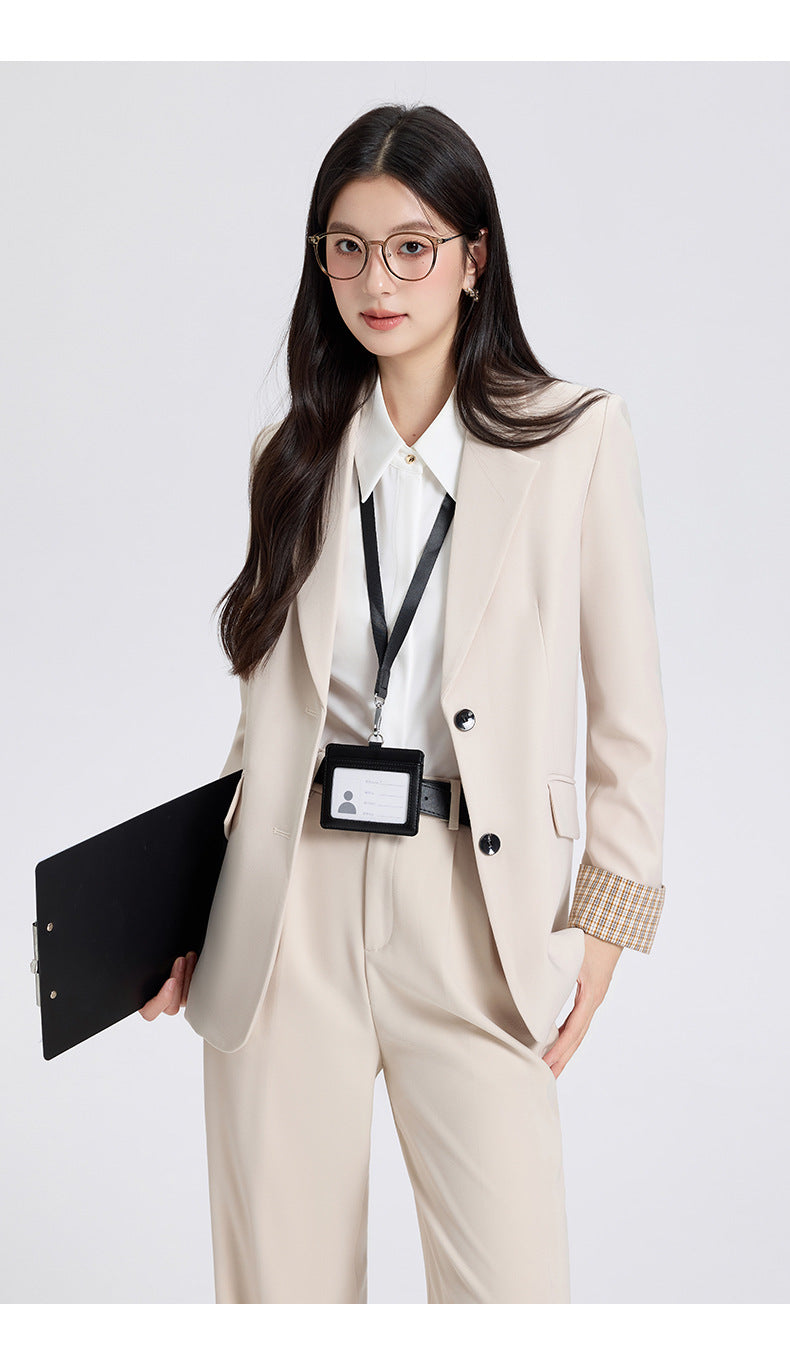 Cross-Border Professional Women's Suit Set, High-End Elegant Business Attire, Sophisticated Look for College Students' Interviews, Formal Suit Jacket