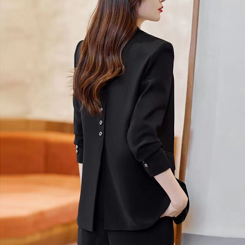 2025 Spring and Autumn New Suit Jacket Women's Casual Fashion Loose All-match Stylish Split Suit Jacket Trendy