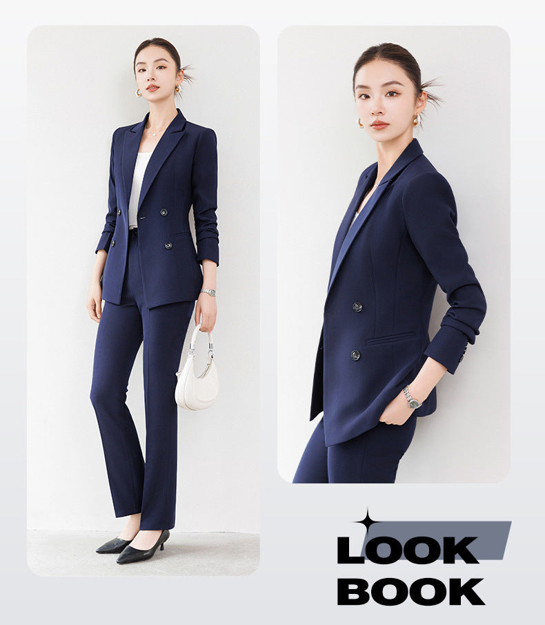 Cross-Border High-End Professional Blazer Suit for Women, Hotel Front Desk Uniform, Jewelry Store Workwear, Spring and Autumn