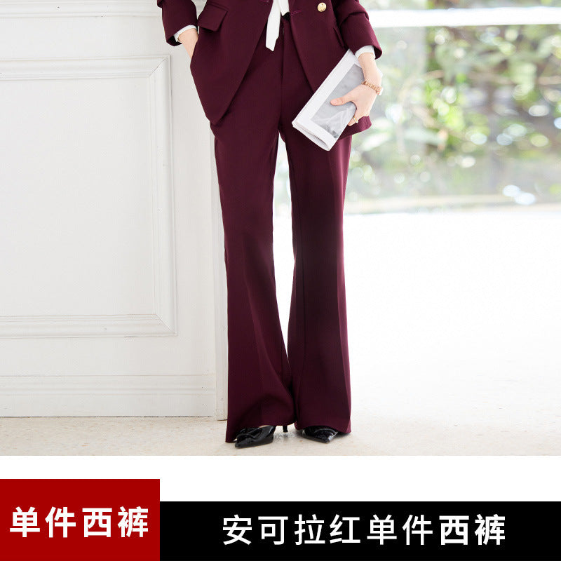 Double-Breasted Suit Set for Women, Autumn and Winter New Style, Korean Fashion, Casual, Professional Attire, Slim Fit, White-Collar Business Long-Sleeve Suit