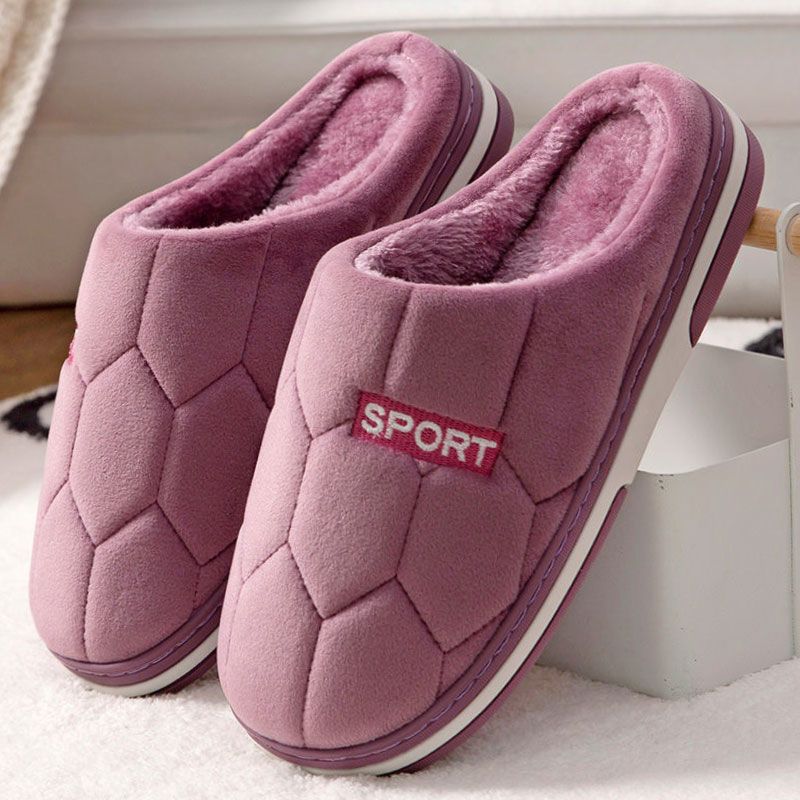 Autumn and Winter Home cotton slippers men's home indoor thermal non-slip soft bottom couple slippers men's winter extra large size