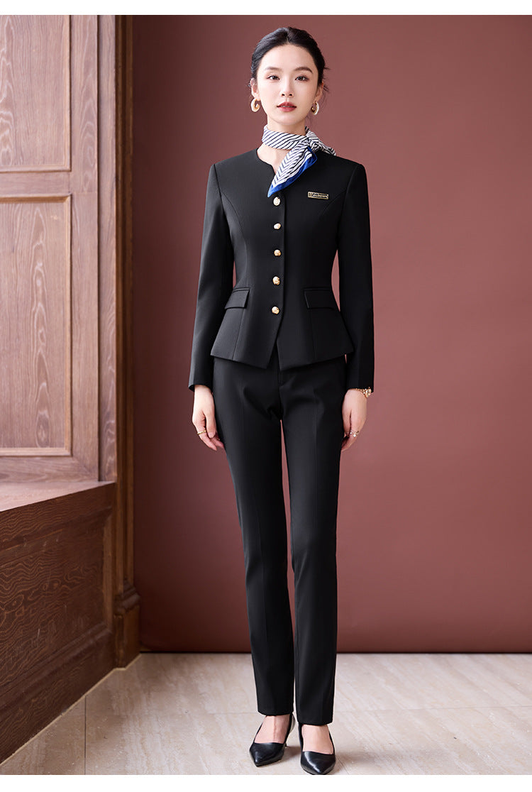 Professional Suit Suit Women's Autumn and Winter New Hotel Front Desk Jewelry Store Workwear Beauty Salon Front Desk Manager Workwear
