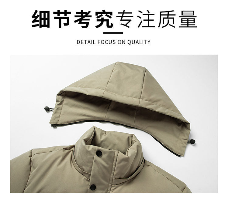 2024 Cross-border Foreign Trade Winter Middle-aged and Elderly Dad Clothes Men's Down Cotton-padded Coat Thickened Warm Hooded Cotton-padded Coat