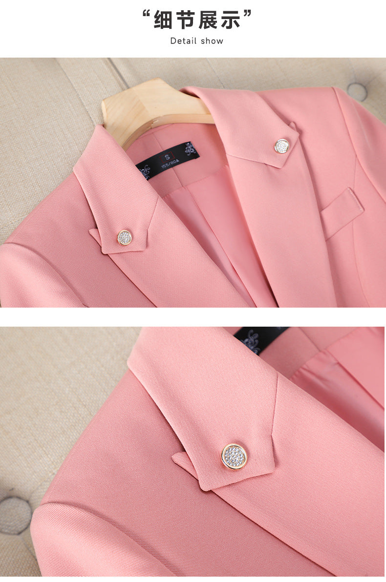 Cross-Border Women's Suit Set, New Autumn Style for College Students, Interview Formal Wear, Elegant Goddess Style Casual Blazer