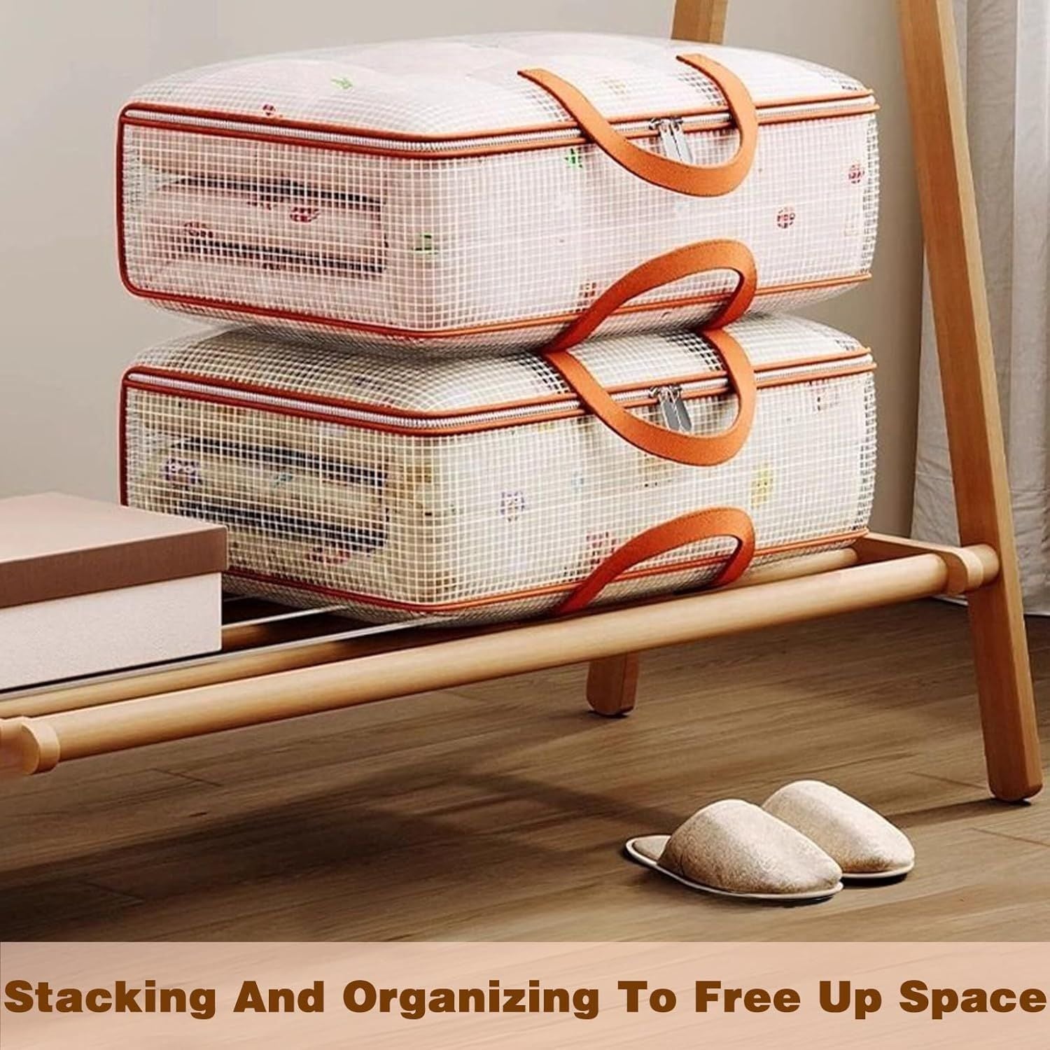 Pvc Mesh Quilt Storage Bag for Clothing, Luggage, Moving Packing Bag, Organizing Bag, Woven Bag, Moisture-Proof and Waterproof