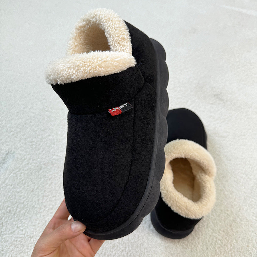 high quality Bag Heel Cotton Shoes Men's Winter Home Room Interior Velvet Warm Non-slip Suede Thick Sole Cotton Shoes for the Elderly