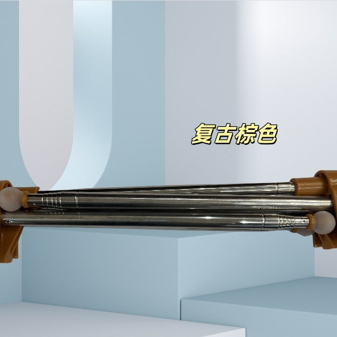 Portable Telescopic Folding Drying Rack Stainless Steel Telescopic Folding Hanger Household Bold Travel Clothes Bar