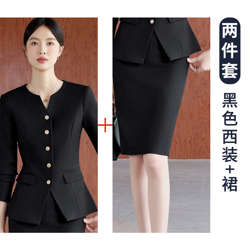 Suit Suit for Women Spring & Fall New Fashion Elegant Goddess Style Professional Wear Formal Wear Beauty Salon Jewelry Store Work Clothes