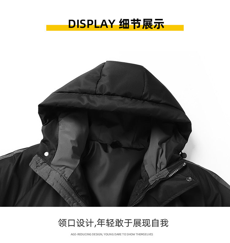 Cross-border New Winter Down Cotton-padded Jacket Young and Middle-aged Men's Thickened Warm Cotton-padded Jacket Hooded Cotton-padded Jacket Men's Clothing