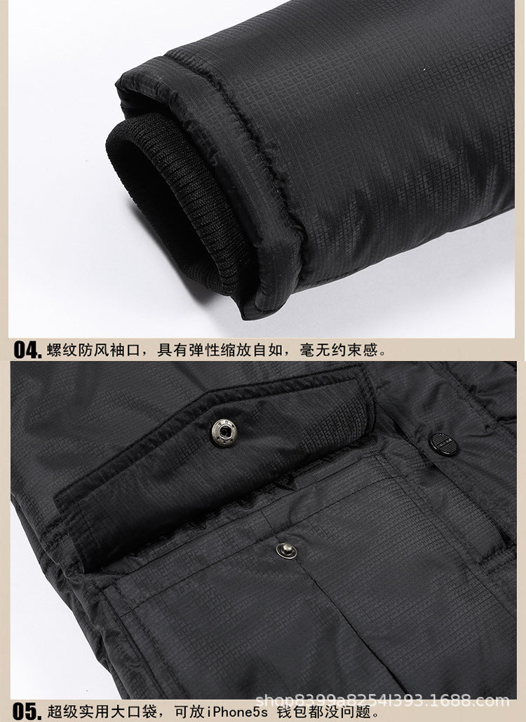 Cotton-padded coat for men 2019 new winter middle-aged and elderly warm cotton-padded coat fleece-lined thickened fashion dad wear wholesale