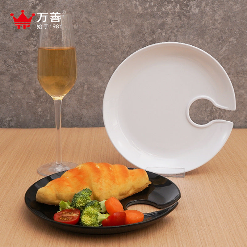 Cross-border in stock American dish cocktail plate creative with wine cup rack cooked food tray outdoor plate a generation of hair