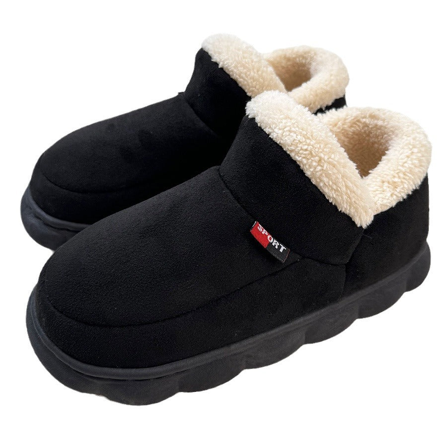 high quality Bag Heel Cotton Shoes Men's Winter Home Room Interior Velvet Warm Non-slip Suede Thick Sole Cotton Shoes for the Elderly