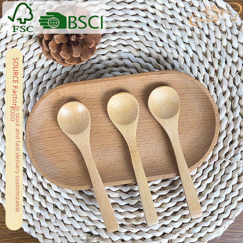 Bamboo Wooden Spoon with High Aesthetic Value, Small Honey Spoon, Jam Spoon, Kitchen Cooking Spoon, Long-Handled Bamboo Spoon, Can Be Engraved with Logo