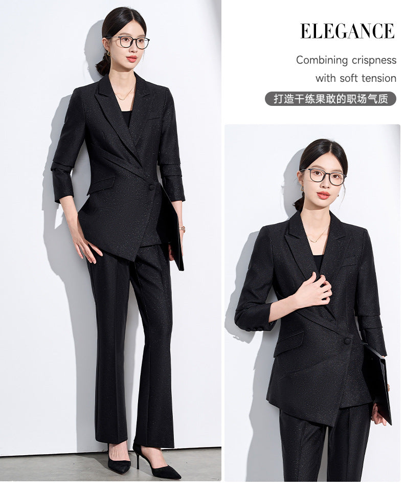 Cross-Border Women's Suit Set, New Design, Professional Formal Attire for Hotel and Beauty Salon Managers, Workwear Blazer