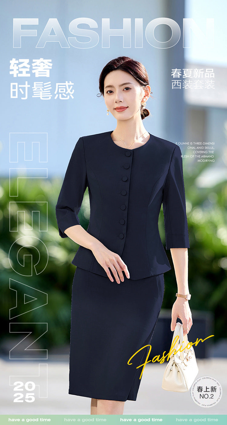 New Chinese Style Professional Skirt Classy Suit Suit for Women 2025 New Sales Workwear Conference Reception Work Clothes Summer