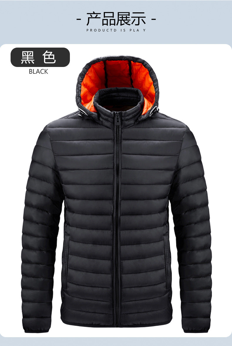2025 Autumn/Winter Ribbed Jacket with Zipper, Detachable Hood, Men's Cross-Border E-Commerce Dropshipping, 2025 New Model
