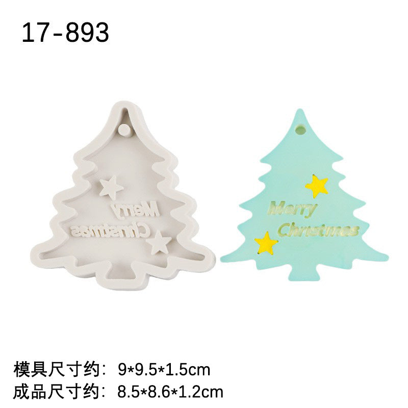 Christmas tree snowman silicone mold chocolate mousse cake decoration baking tool fragrant aromatherapy plaster candle