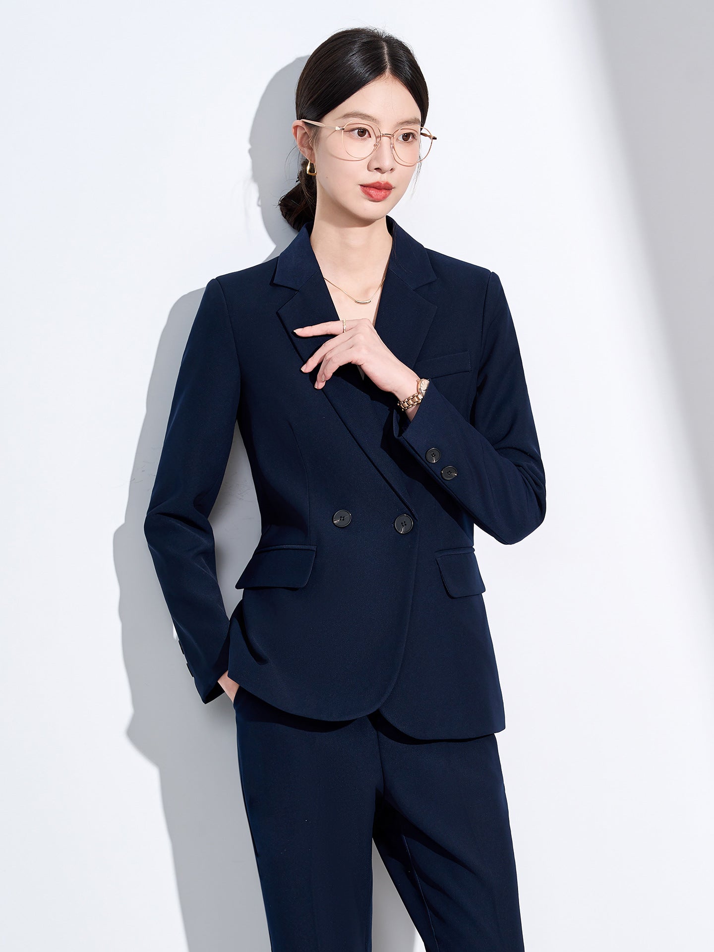 Blue Suit Suit for Women Spring & Fall New Style College Student Interview Classy Professional Formal Wear Small Suit Jacket Work Clothes