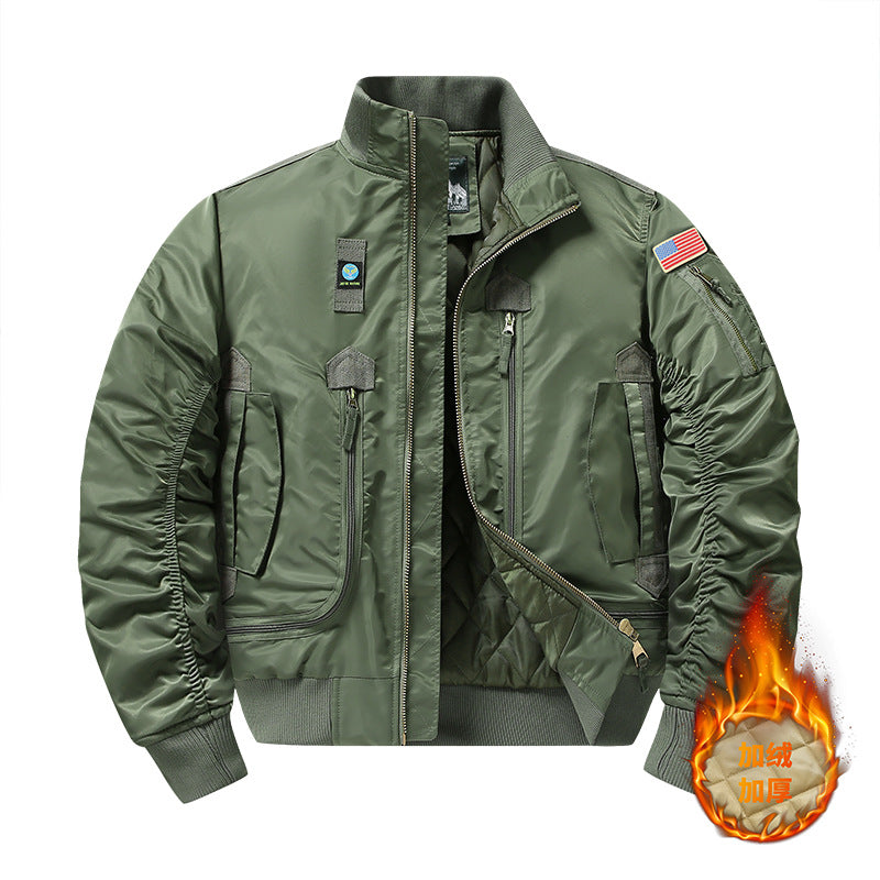 Autumn and Winter Ma1 New Jacket cotton and thickening Tooling Air Force Loose plus size Casual Jacket Baseball Suit Pilot