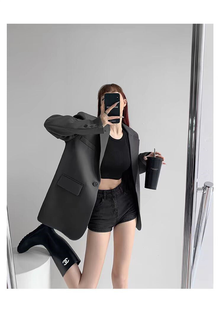 Light Luxury Small Suit for Women, 2026 Spring New Style, Gray Commuter Suit, Niche Design, Elegant Jacket
