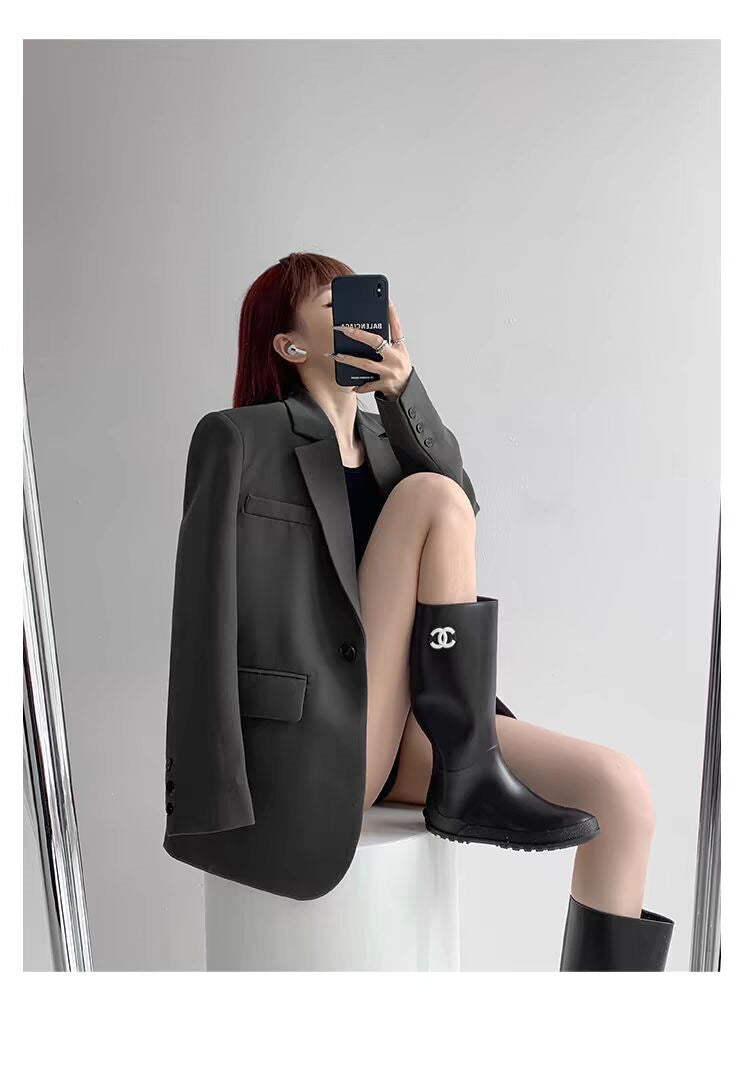 Light Luxury Small Suit for Women, 2026 Spring New Style, Gray Commuter Suit, Niche Design, Elegant Jacket