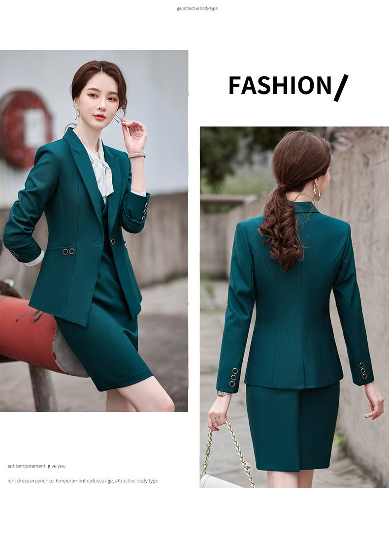 Amazon European and American Cross-Border Popular Commuter Foreign Trade Women's Blazer Professional Pants Dress Two-Piece Suit