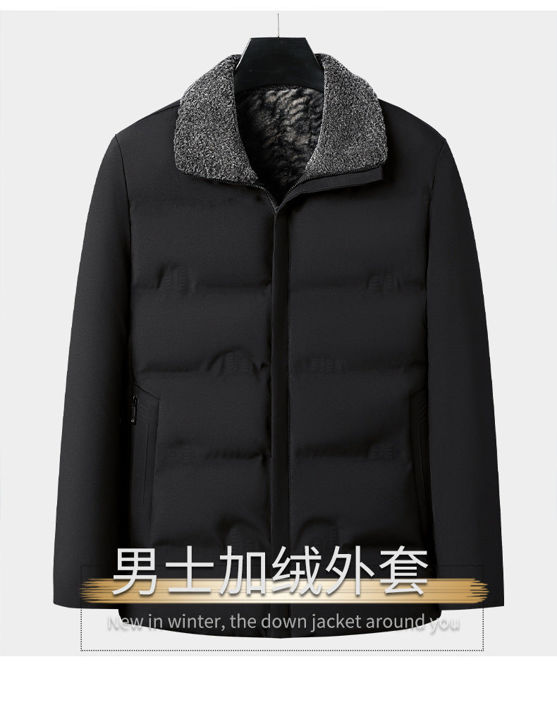 Middle-Aged and Elderly Men's Winter Cotton-Padded Jackets, Dad's Velvet Thickeneded Jackets, Elderly Grandpa's Cotton-Padded Jackets, Loose Grandpa's Cotton-Padded Jackets