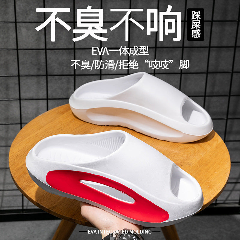 Slippers Men's Summer Dung-feeling Beach Shoes Fashionable Trendy Sports Non-slip Wear-resistant Platform Coconut Sandals for Women