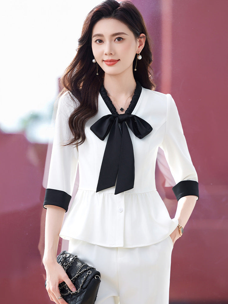 High-End Elegant Professional Interview Suit Fashion Age-Reducing Petite Fashion Suit Height-Enhancing Workwear Pants for Women