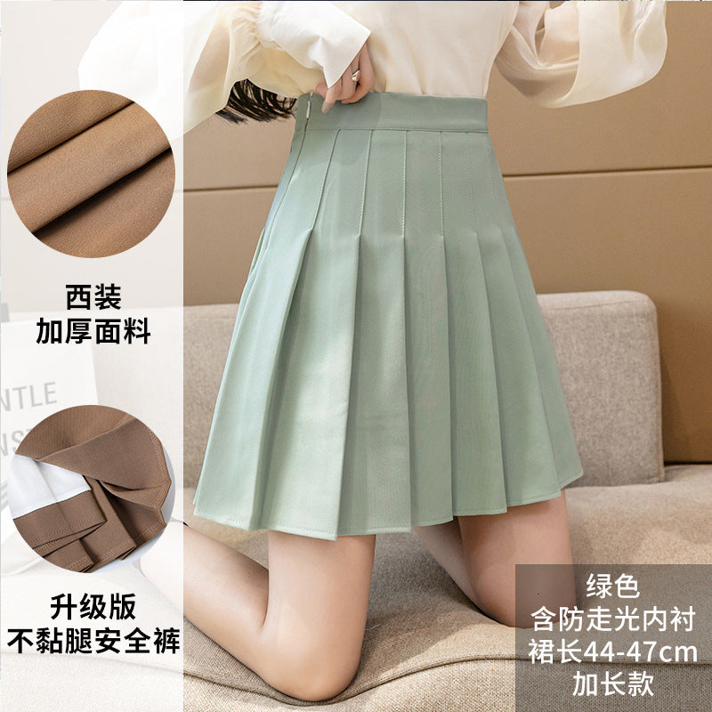 Pleated Skirt Women's Summer Jk Skirt Slimming Look New Plaid Skirt High Waist Korean Style Black A-Line Skirt Large Size Short Skirt