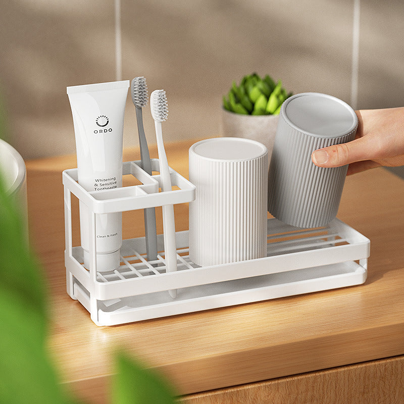 Simple Teeth Cup Toothbrush Storage Rack Toilet Toothbrush Mouthwash Cup suit Washing Table Electric Toothbrush Storage Rack