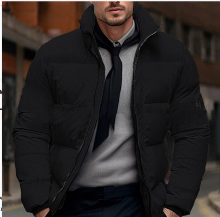 Cross-border Autumn and Winter Foreign Trade Men's Thickened Cotton-padded Clothes Men's European Size Labeling Cotton-padded Jacket Bread Clothes Casual plus size Cotton-padded Jacket Coat