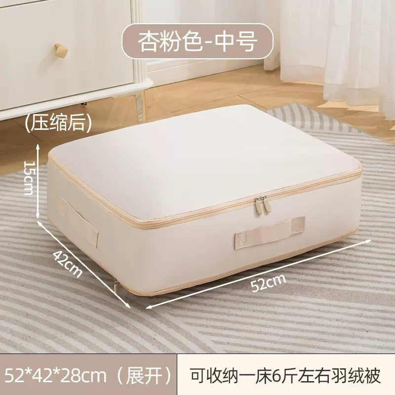 Quilt Storage Bag, Vacuum Compression Bag for Wardrobe, Holds down Jackets, Quilts, Clothes, No Need for Air Extraction, Large Capacity